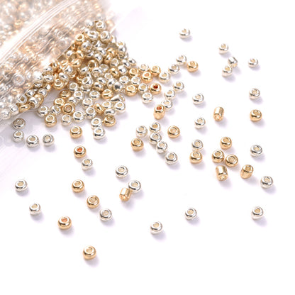 200/500/1000pcs Golden & Silvery Glass Seed Beads