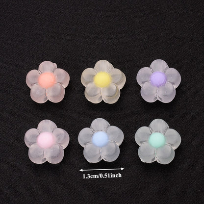 200pcs 13mm Matte Acrylic Sunflower Beads