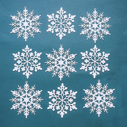 White Glitter Snowflake Hanging Ornaments