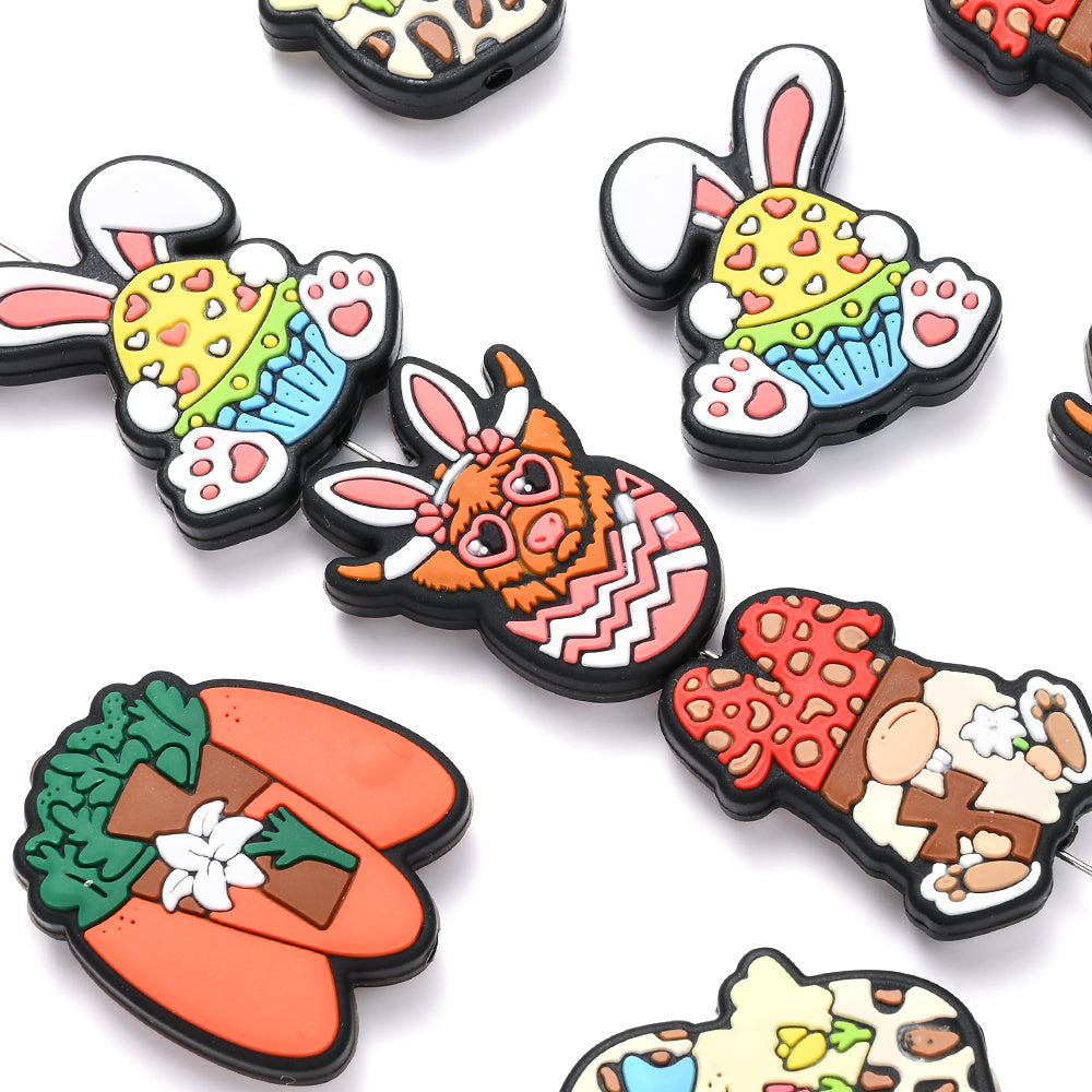 Multicolor Rabbit Silicone Beads
