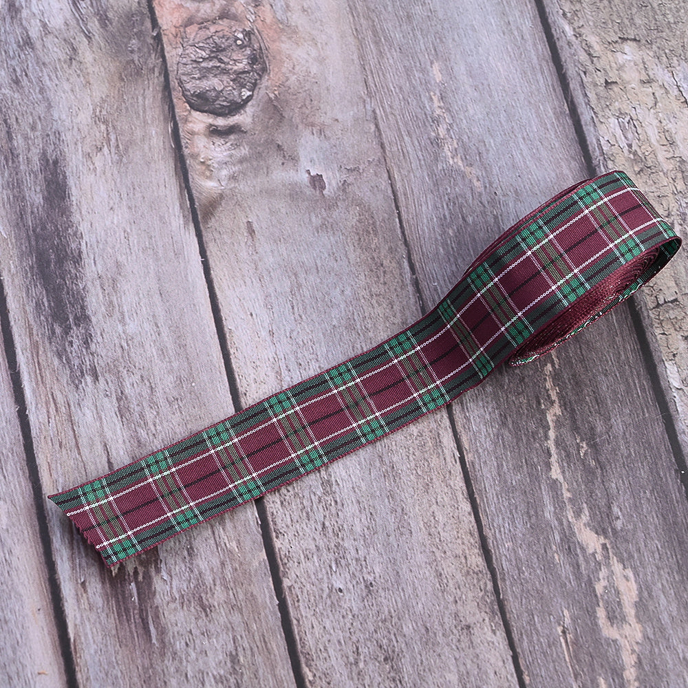 Christmas Plaid Polyester Ribbon