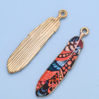 Bohemian Feather Alloy Pendant Charms