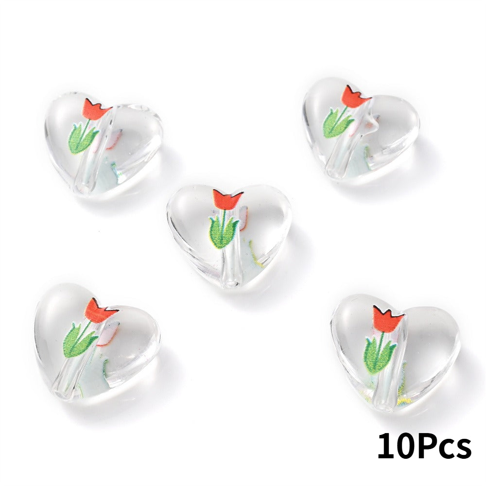 Transparent Acrylic Flower Beads