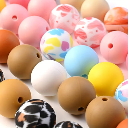 Mixed Color Heart Silicone Beads