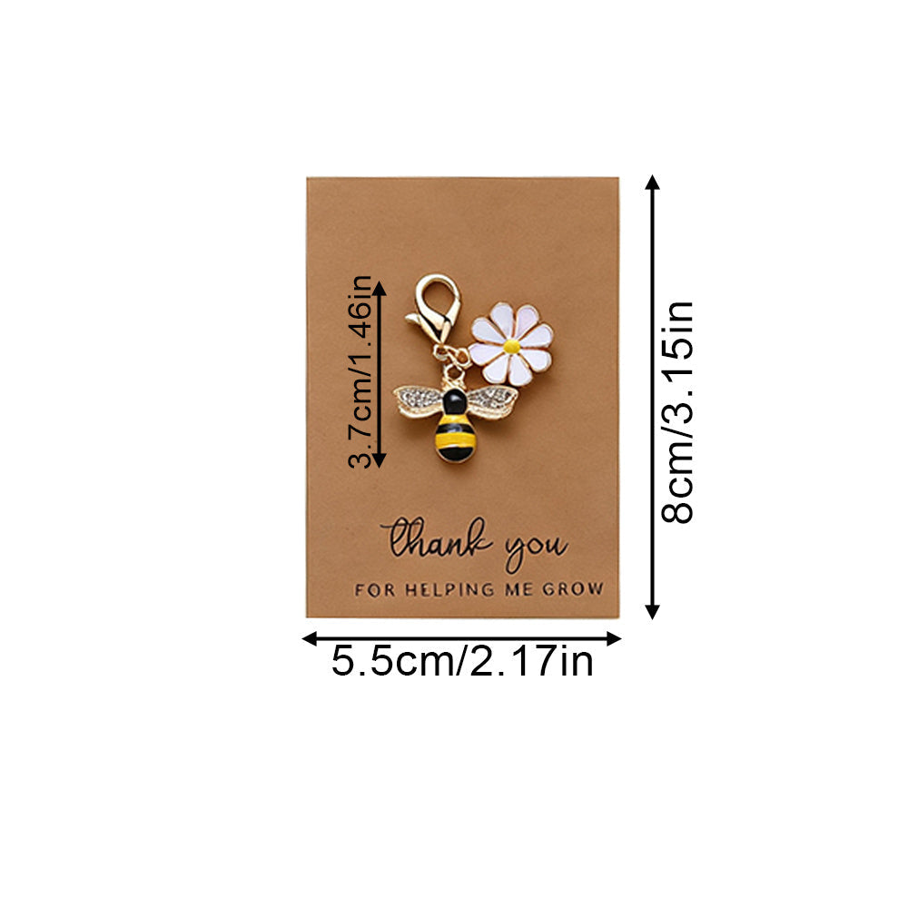Rhinestone Bee Sunflower Keychains