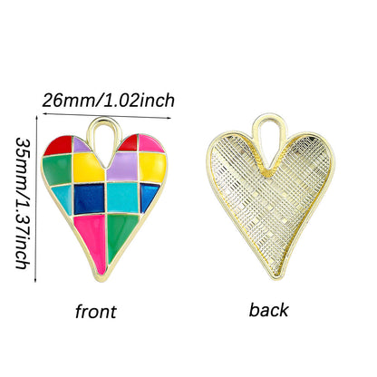 Alloy Enamel Big Heart Charms