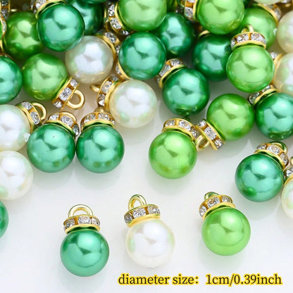Green Imitation Pearl Pendant Beads