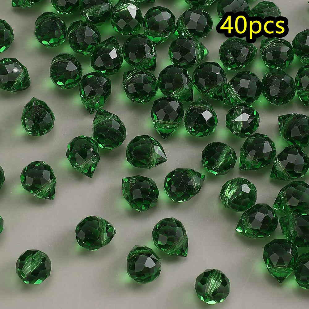 40pcs/set 8x10mm AB Color Faceted Strawberry Glass Beads