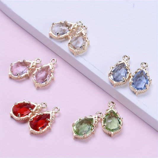 Glass Water Drop Pendant Charms