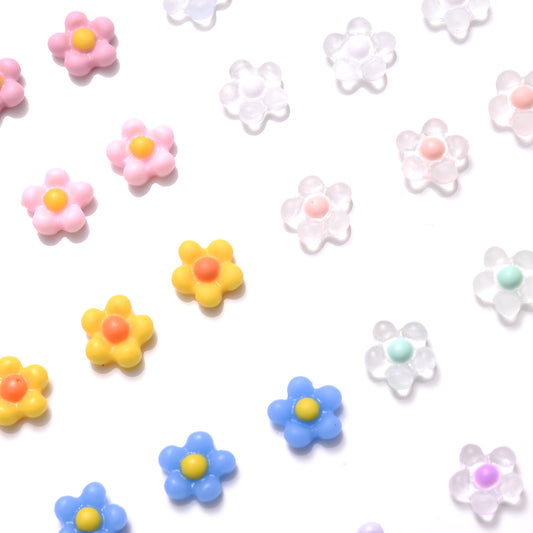 100pcs Mini Flower Acrylic Beads
