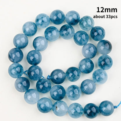 Deep Blue Jade Stone Beads