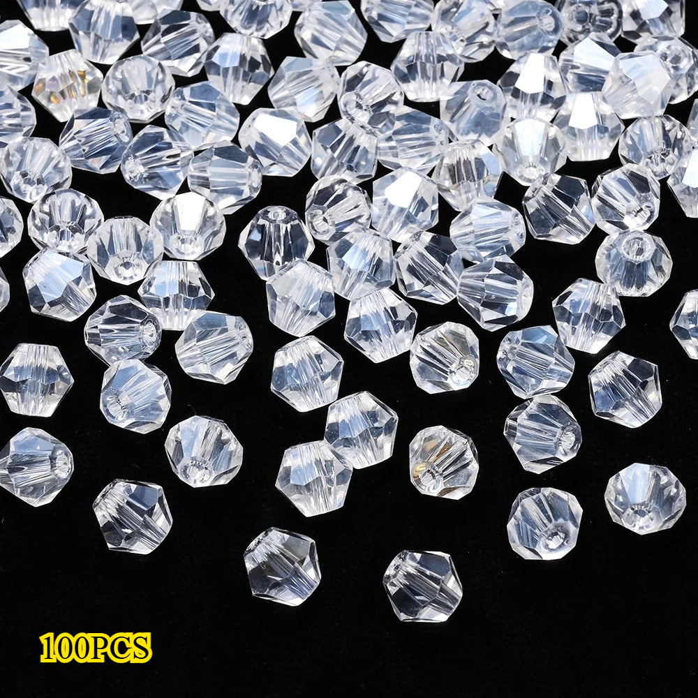 100/200/500pcs 4/6/8mm Faceted AB Glass Beads