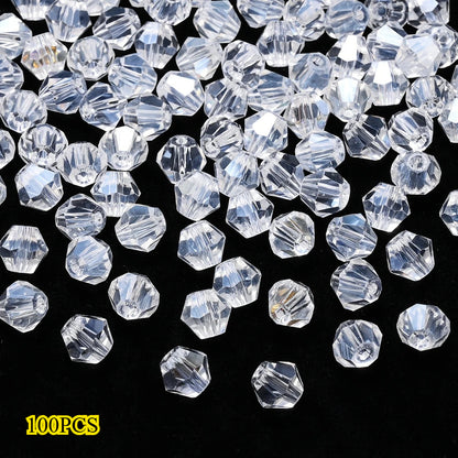 100/200/500pcs 4/6/8mm Faceted AB Glass Beads