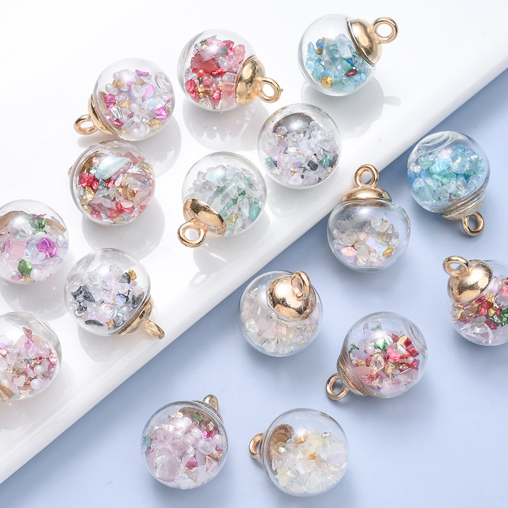 Irregular Gravel Glass Pendant Charms