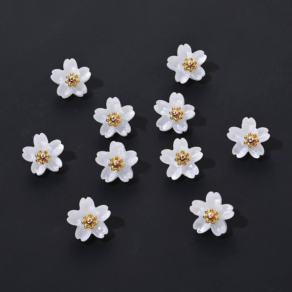 20pcs 10mm Colorful Gradient Glass Flower Beads