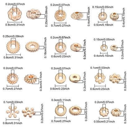 20PCS Gold Alloy Multi-Shape Spacer Bead Set