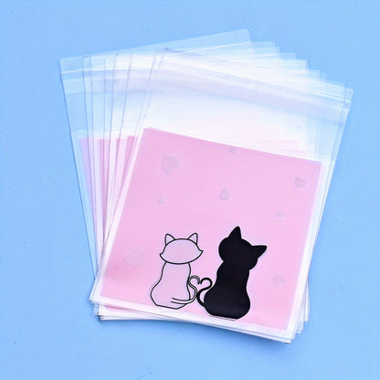 Cat Pattern Self-Adhesive Bags