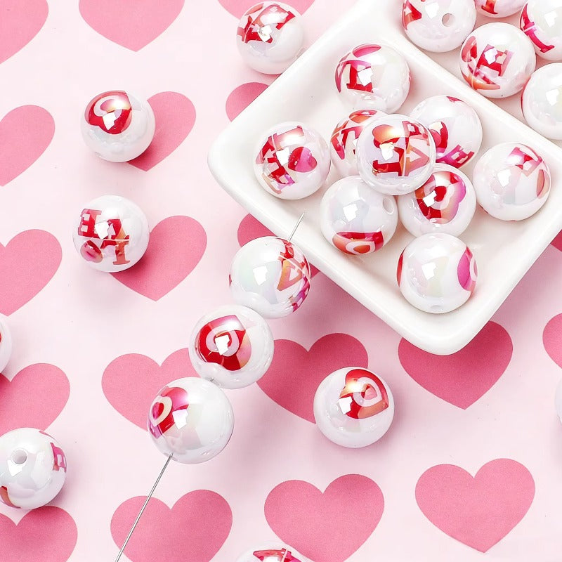 10pcs 16mm Valentine's Day AB Color Acrylic Beads