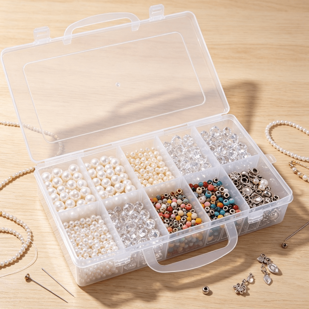 44/56/64 Grid Transparent Beads Storage Organizer