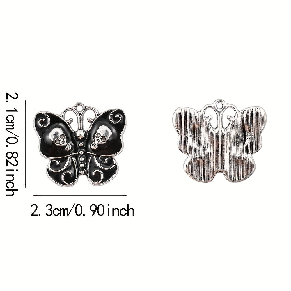 Halloween Skull Butterfly Charms