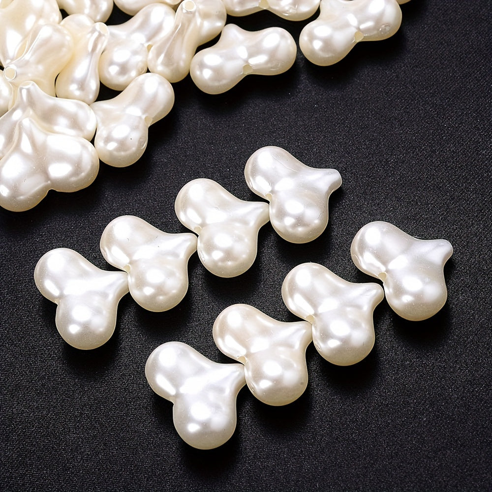 20PCS White Heart-Shaped Imitation Pearl Bead Set
