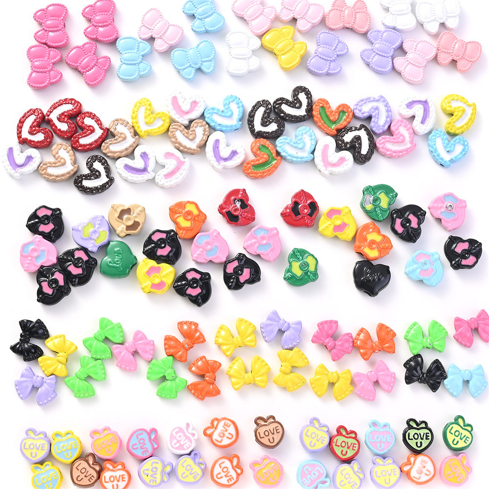 Heart Butterfly Bow Alloy Beads