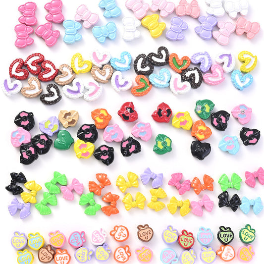 Heart Butterfly Bow Alloy Beads