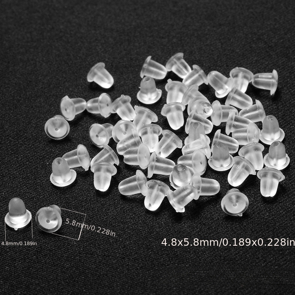 100PCS Soft Silicone Earring Back Set