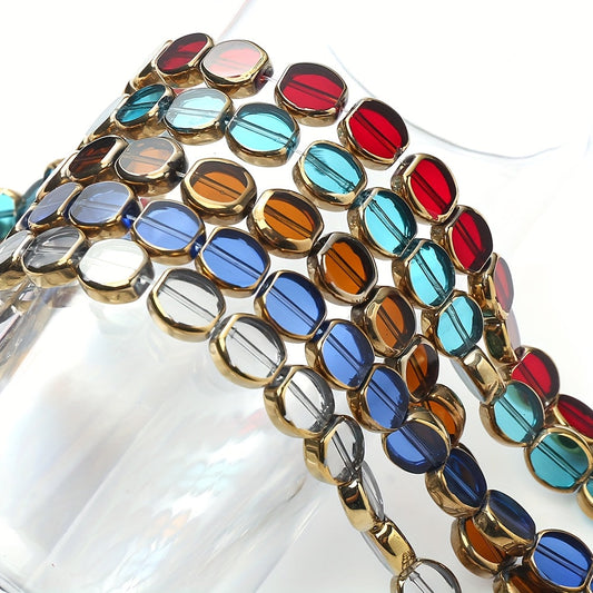 30PCS 9mm Flat Oval Faceted AB Crystal-Style Bead Set