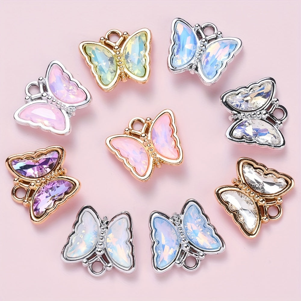Colorful Alloy Butterfly Pendants