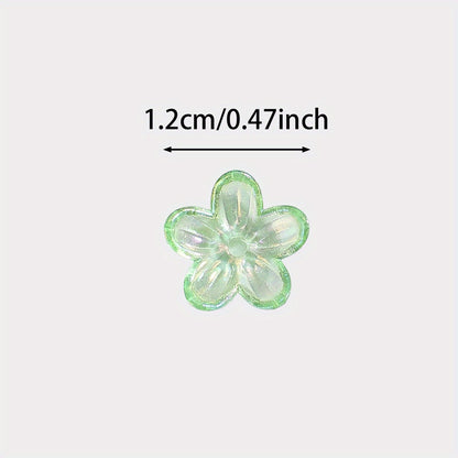 200pcs 12mm UV Color Flower Acrylic Beads