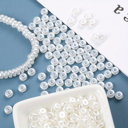 White Abacus Flat Round Acrylic Beads