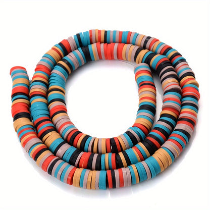 Mixed Color Polymer Clay Flat Beads