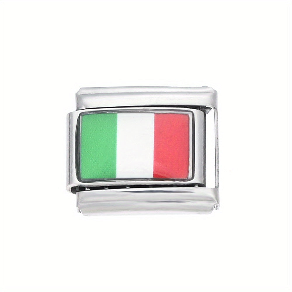 World Flag Alloy Bracelet Module