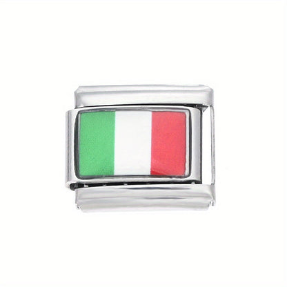 World Flag Alloy Bracelet Module