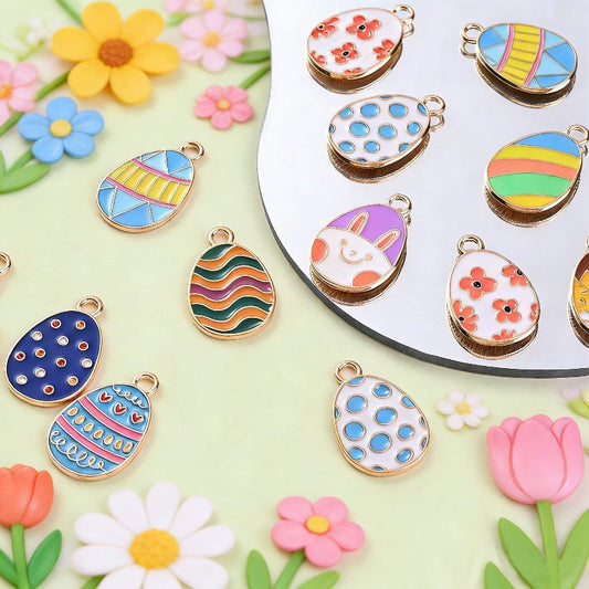 Easter Egg Alloy Pendants