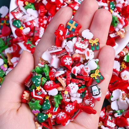 17g 7–15mm Christmas Resin Flatback Embellishment Set