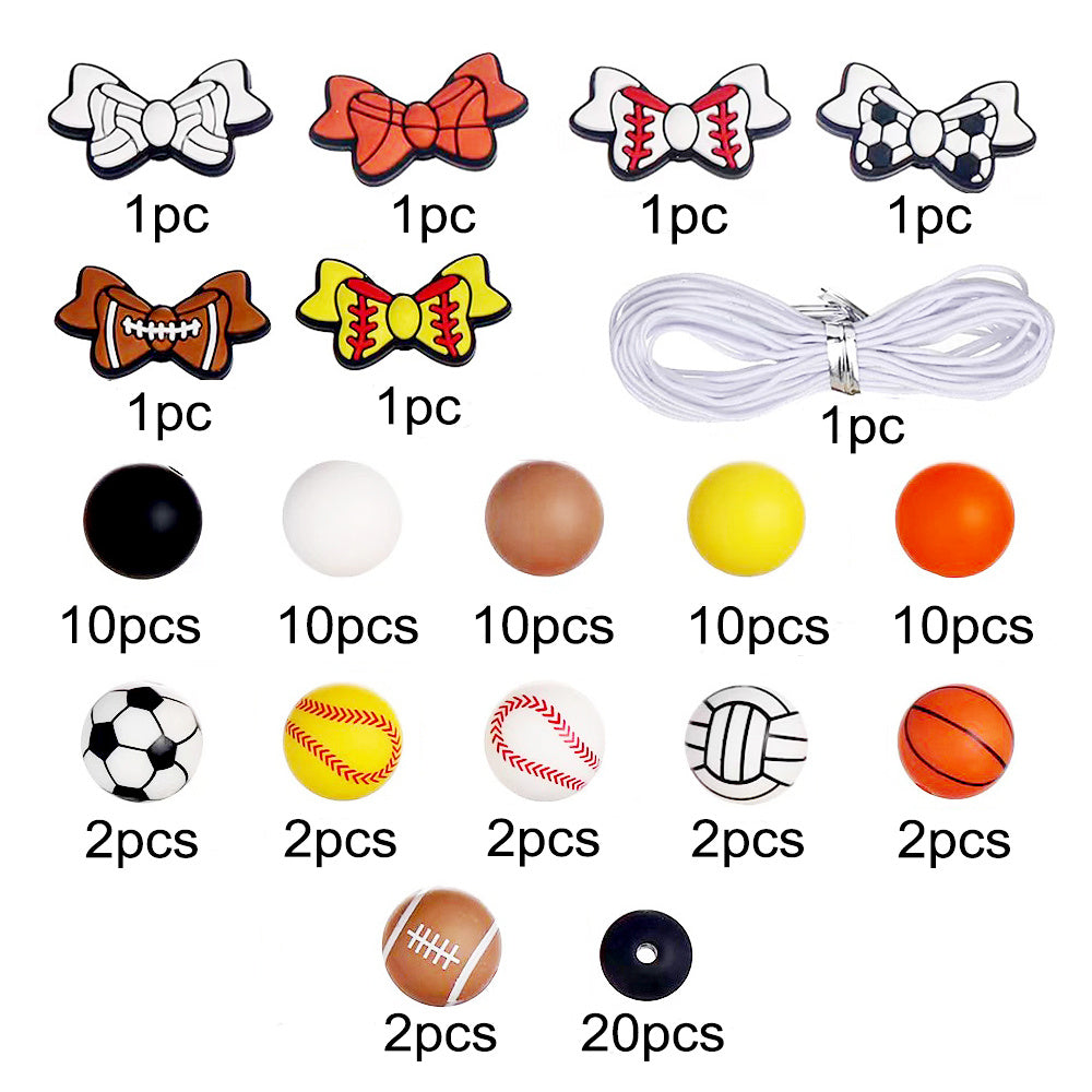 Mix Style Silicone Beads Set with Beading Pens