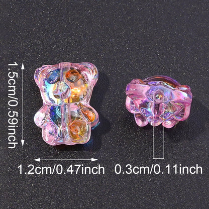 Transparent AB Bear Glass Beads