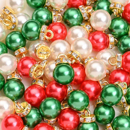 20pcs/set Shiny CCB Christmas Imitation Pearl Pendant Beads