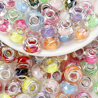 20PCS 15mm AB Highlight Clear Acrylic Wheel Beads
