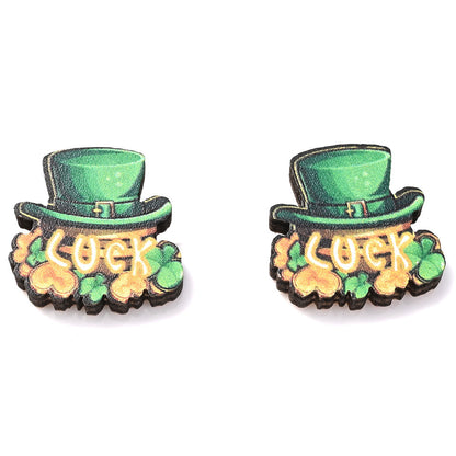 Green Lucky Stud Earrings