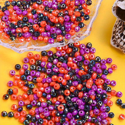 500pcs 6mm Halloween Faceted Acrylic Rondelle Beads