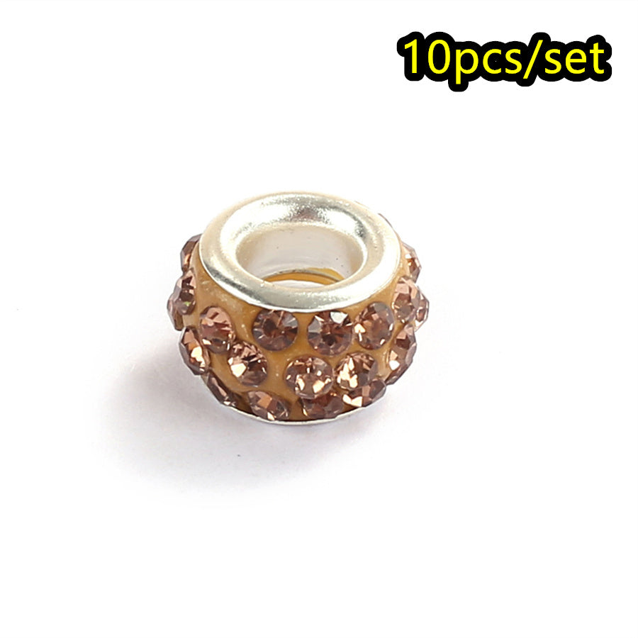 10pcs/lot Colorful European Style Rhinestone Spacer Beads