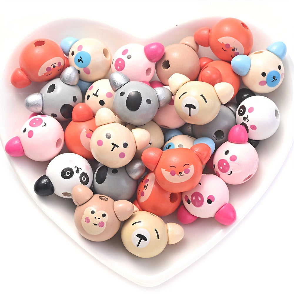 10pcs 20x27mm Animal Shaped Wood Beads