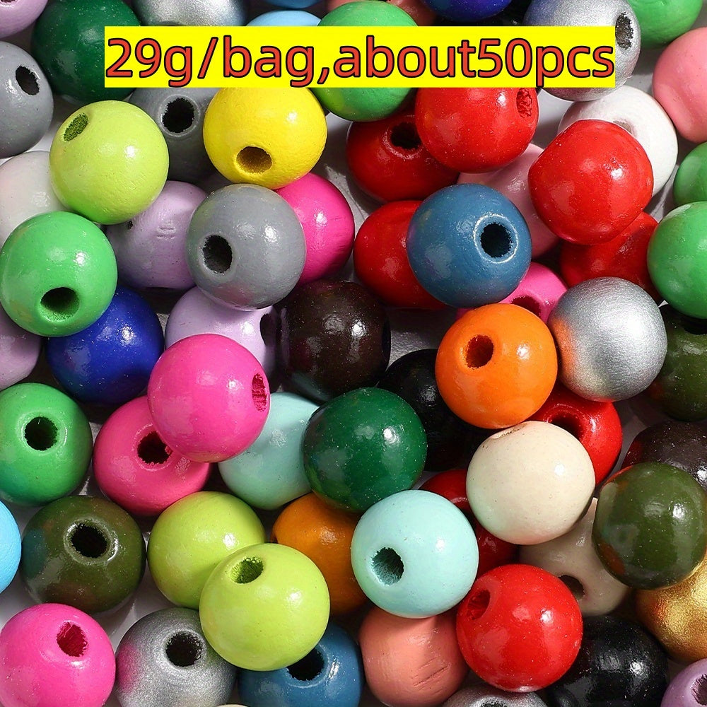 4/6/8/14mm Multicolor Wooden Round Spacer Beads
