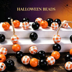 Halloween Buffalo Plaid Wooden Beads