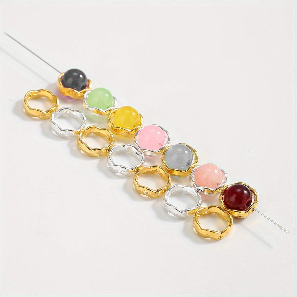 50pcs 12mm Alloy Circle Spacer Beads