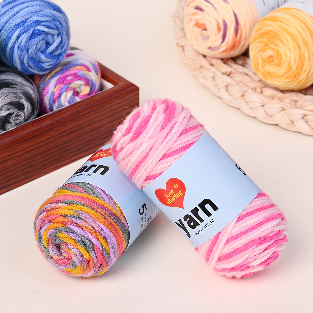 10PCS 10×4cm Rainbow Gradient Polyester Knitting Yarn