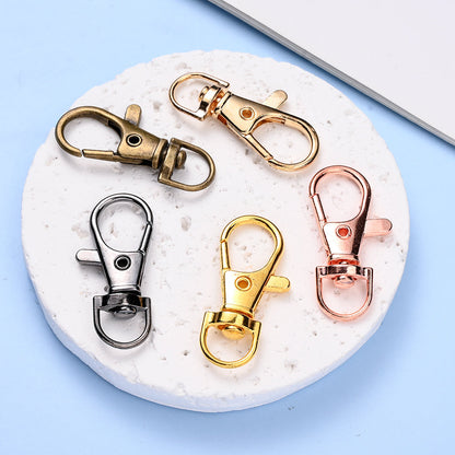 Mixed Color Zinc Alloy Swivel Lobster Clasp Hooks